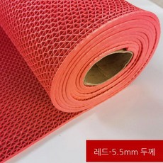 PVC 논슬립 매트 욕실 주방 물빠짐 미끄럼 방지 발매트, 5. 빨간색 5.5mm (두꺼운)