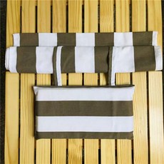 캠핑의자 캔버스 접이식 야외 원목 해변 낚시 체어, C. 갈색 흰색 줄무늬