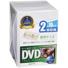 산와 서플라이 DVD 톨 케이스 2장 수납×10 클리어 DVD-TN2-10C