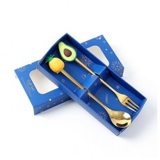 티스푼 티포크 세트 디저트 스푼 포크 홈카페 감성 과일디자인 과일B