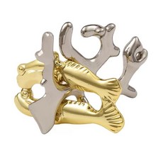 지혜의고리 감옥 퍼즐 고리 도금 게임 브레인 골든 자물쇠 퀘스트 두뇌, 1개, 연파랑 산호 고난이도, 1피스