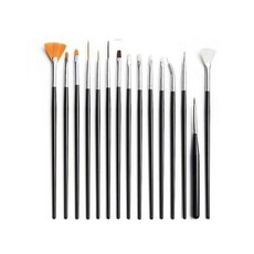 젤 네일 아트 붓 브러쉬 재료 15종 세트 DD-11803, 젤 네일 아트 붓 브러쉬 재료 15종 세트 DD-118