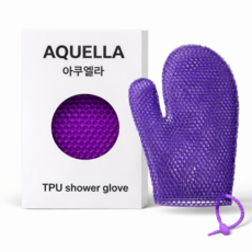 아쿠엘라 TPU 벌집 프리미엄 샤워 글러브 친환경 저자극 부드러운 각질관리 빠른건조 반영구사용 목욕타올, 1개, 1개입, 퍼플