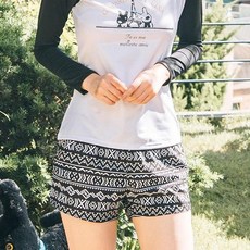 人字紋女式防曬褲泳裝板短褲沙灘裝短褲大碼度假裝 A155W