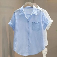 TIRA 여성 반팔 셔츠 루즈핏 심플 캐주얼 베이직 스타일 오피스룩 가벼운 상의