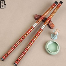 永華精品笛子樂器 專業演奏級苦竹橫笛 成人初學老料精製雙插笛子, 整根G調+配件, 1個