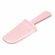 【柚子烘焙食品】彩色蛋糕刀 10入 塑膠蛋糕铲 鋸齒切面 甜點刀, 1個, 櫻花粉_10支/包
