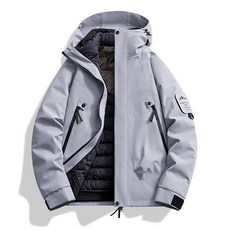 秋冬新款三合一沖鋒衣羽絨情侶休閑戶外登山羽絨內膽兩件套石墨烯黑金