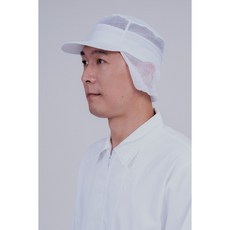 萊亞生活館 白色網帽 大尺寸 食品帽 鬆緊帶魔鬼粘 15號工作帽 廚師帽 適用食品廠 考照 檢定 丙級 衛生局檢查, 1個