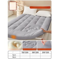 호주 양모 매트리스 패드 180x200 겨울용 침실 침대 토퍼 매트, 1cm, 잉크그레이 8cm