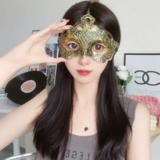 무도회가면 중세시대 오페라가면 여왕 마스크걸 캐쉬 파티 앤티크 실버 반면, 1개, G. 앤틱 왕비 골드