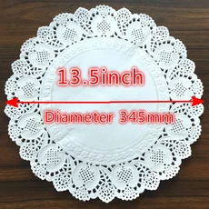둥근 종이 레이스 테이블 도일리 흰색 장식 식기 다양한 크기의 3.5 인치 50 개, 01 as picture show, 01 둥근, 06 13.5inch 50pcs
