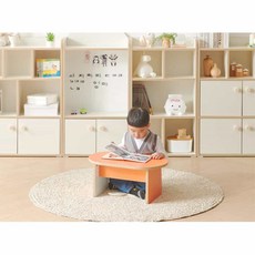 어린이집 좌식테이블 유아좌식책상 600 디자인책상 선반형책상 깔끔한책상 베이직데스크, 그린