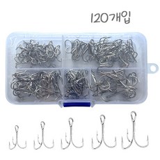 고탄소강 트레블훅 벌크 대용량 케이스, 1세트, 120개입