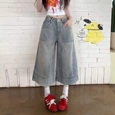 대박난박양 노아 데님 버뮤다 팬츠 여성여름바지 데님반바지 원가세일