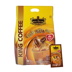 베트남 TNI 킹커피 프리미엄 연유 밀크 믹스 커피 대용량, 1개, 50개입, 20g