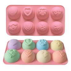 초콜릿 리본 발렌타인 데이 실리콘 몰드 2개 12칸 초콜릿 캔디 몰드 파티 사탕 케이크 디저트 제작용 논스틱 베이킹, 발렌타인 스타일 44