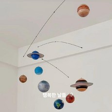 태양계 행성 모빌 우주 인테리어 팬던트 천장 장식, 소형 B
