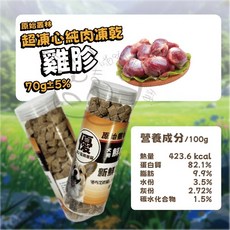 原始叢林寵物凍乾2.0【罐裝】升級版 純肉雞胸/牛肉/鮪魚/虱目魚 犬貓適用, 雞胗, 1個