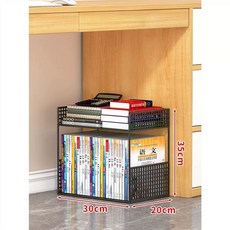 식탁수납함 책상 아래 사이드 이동식 밑 책꽂이 바퀴 책장 카트 소형 수납, P. 블랙 2 층 중간 층 스탠딩 모델