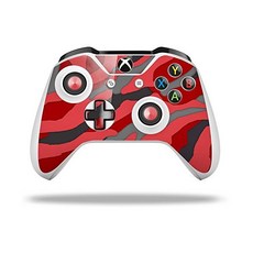 XBOX One SX 컨트롤러와 호환되는 랩터스킨즈 데칼 비닐 스킨 랩 - 카무플라주 레드컨트롤러 미포함, XBOX One SX 컨트롤러와 호환되는 랩터스킨즈 데