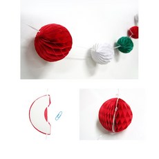 3컬러 허니컴 가랜드 크리스마스장식 3M 만삭촬영 20대여성 여자아이방꾸미기 글램핑