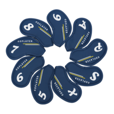 高爾夫球桿頭套組 易於辨識數字標示 保護球桿免受損壞, 海軍藍, 9個