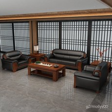總經理辦公室沙髮茶幾組閤大型總裁沙髮董事長辦公區辦公沙髮真皮實木沙發 雙人位沙發 單人三人沙發 實木臥室小沙發 皮沙發, 三人位+單人位+單人位,真皮