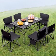 캠핑 테이블 의자 세트 접이식 캠핑테이블 캠핑의자 야외 피크닉, LIN03.캠핑테이블+6개의자, 캠핑테이블+6개의자