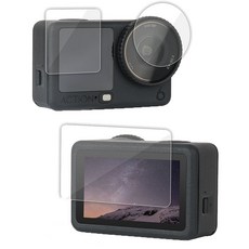 써니라이프 Dji 오즈모 액션6 액정보호 강화유리필름 자동접착 하드필름 액션 카메라 액세사리, 액정보호 강화유리필름 1세트