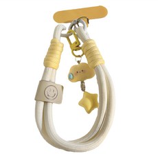 可愛立體吊飾防丟手機掛繩, 1個, 黃色