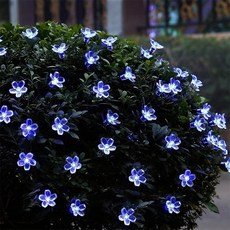 5M 20LED 태양열 문자열 조명 야외 방수 8 모드 배터리 작동 벚꽃 꽃 빛 크리스마스 정원 파티 장식, 3)Blue