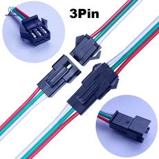 10 쌍 JST SM 2P 3P 4P 5P 6Pin 플러그 소켓 남성-여성 와이어 커넥터 LED 스트립 램프 드라이버 Quick Ada, 02 10pairs, 03 3Pin