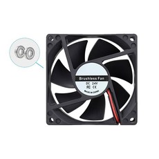 12V 24V 8CM 브러시리스 컴퓨터 케이스 쿨링 8025 80MM 축류 쿨러 80X80X25MM PC 환풍기 라디에이터, 2PCS, 8025 2Ball 24V 2Pin