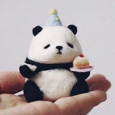 팬더 Poke Poke 재미 Diy 만화 양모 펠트 펜던트 크로스 스티치 재료 패키지 공예 스티치 키트 바느질 액세서리, 삼, 1개