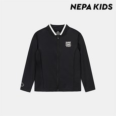 네파키즈 (키즈)시크블랙 래시가드 집업탑_KKD3017_C01