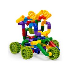管道積木158件套裝 (含12車輪) - 益智玩具，激發創造力，培養空間思維, 彩色158件組-送收納盒, 1個