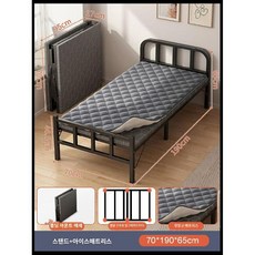접이식 간이침대 철제 높이 원룸 인용 폴딩 사무실 하중 기숙사, 190 x 70cm/쿠션포함