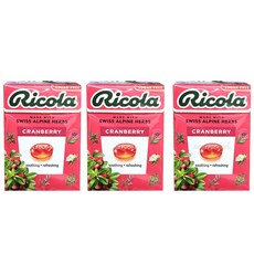 리콜라 스위스 캔디 크랜베리맛, 40g, 3개