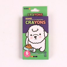 KC인증 크레용 미니크레용 미니 크레파스 휴대용 구디백 손에 묻지않는, 1개, 6색