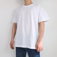 벨르모드 1+1 국산 30수 무지 라운드 오버핏 빅사이즈 반팔 면 티 L-7XL 흰티 흰색 남녀공용