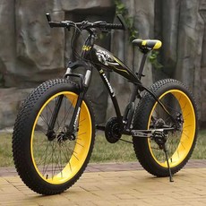 MTB 광폭자전거 입문용 타이어 바이크 자전거 광폭, 검은색 빨간색 7단 20인치