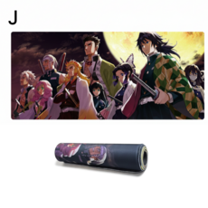 귀멸의칼날 마우스 장패드 가죽 데스크 매트 책상 키보드 패드, 1개, J (800x300mm)