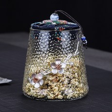 豪峰 玻璃茶葉罐 透明 密封罐 儲茶罐 家用 茶盒 存茶罐 原石茶葉罐 玻璃密封罐 茶道容器 防潮茶罐, 1個, 【玻璃靈杰茶葉罐】【簡裝】
