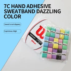 15PCS 윌슨 테니스 라켓 오버 그립 땀 밴드 흡수 그립 PU 배드민턴 라켓 핸들 그립 테니스 그립 테이프 패, 1. WILSON MIX 15PCS