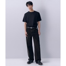 무신사 스탠다드 와이드 데님 팬츠 워시드 블랙 497197