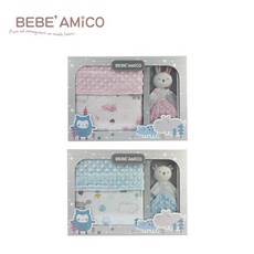 bebe Amico 童趣故事 四季毯禮盒 (安撫巾), 藍色