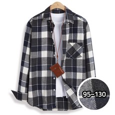 모니즈 95~130 다니엘 포켓 체크 긴팔 셔츠 빅사이즈 SHT243