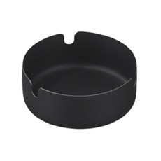 不鏽鋼煙灰缸 圓形 8cm, 黑色, 1個