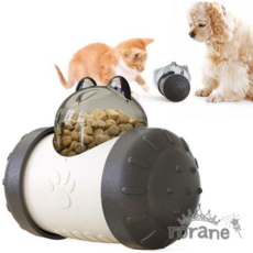 애견 강아지 고양이 간식 강아지사료통 사료통 장난감 펫, 핑크